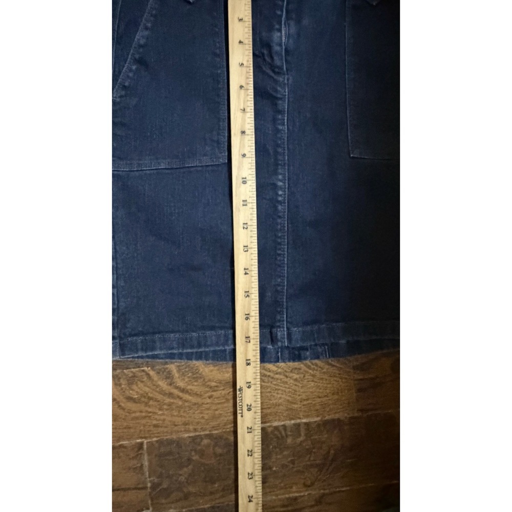Ann Taylor Skirt Womens 2 Denim Utility Pencil Short Stretch Front Pockets - Picture 2 of 6